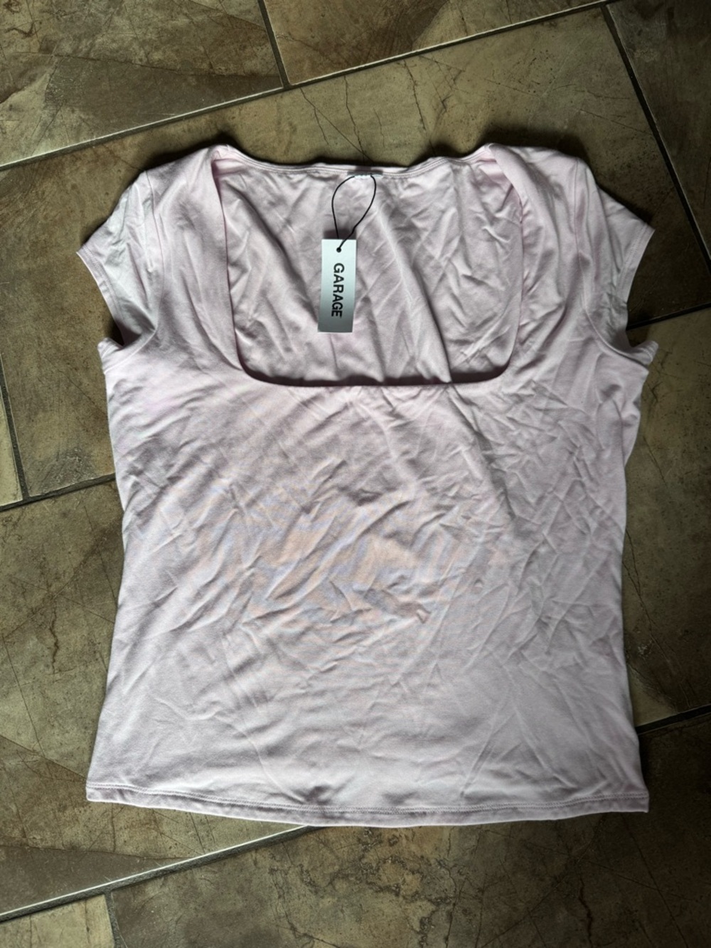 Garage Pale Pink Short Sleeve Scoop Neck Tee